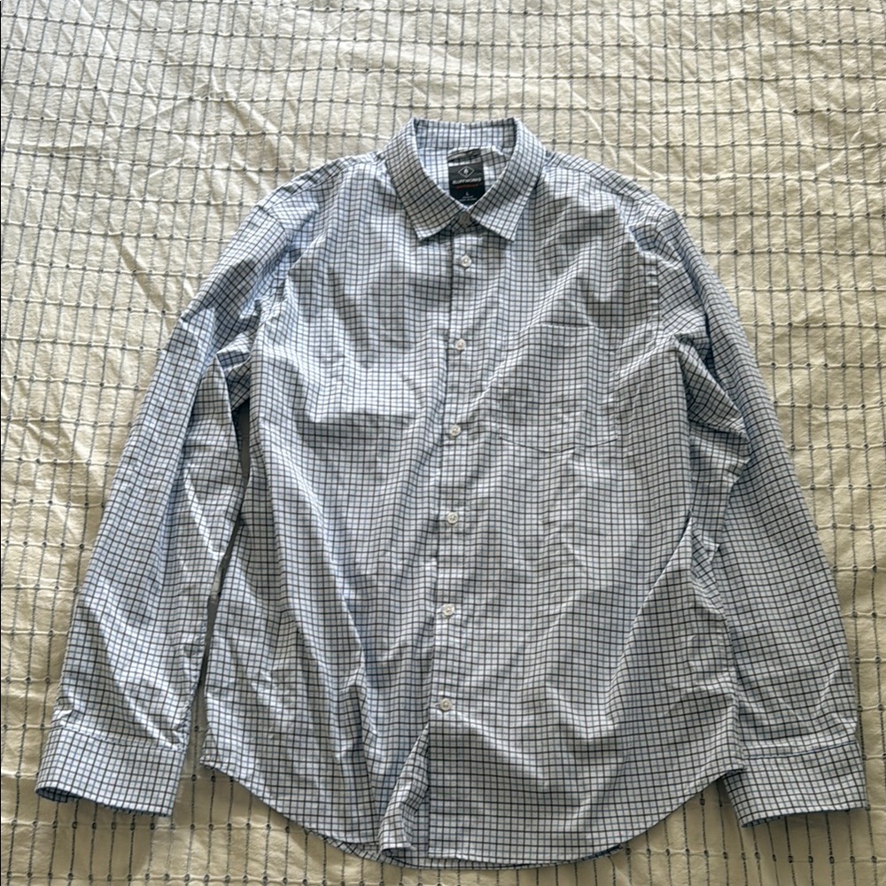 Men's Bluffworks Meridian Blue Checkered Shirt L Classic